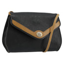 Christian Dior Shoulder Bag Leather Black Brown gold Auth bs22002-1