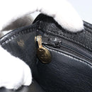 Christian Dior Shoulder Bag Leather Black Brown gold Auth bs22002-23