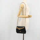 Christian Dior Shoulder Bag Leather Black Brown gold Auth bs22002-25