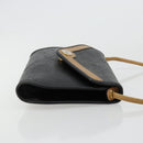 Christian Dior Shoulder Bag Leather Black Brown gold Auth bs22002-3