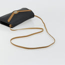 Christian Dior Shoulder Bag Leather Black Brown gold Auth bs22002-7