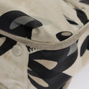 CHANEL Tote Bag Canvas White Black Silver CC Auth bs22011-15