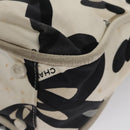 CHANEL Tote Bag Canvas White Black Silver CC Auth bs22011-9