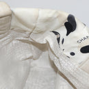 CHANEL Tote Bag Canvas White Black Silver CC Auth bs22011-19