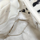 CHANEL Tote Bag Canvas White Black Silver CC Auth bs22011-20