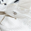 CHANEL Tote Bag Canvas White Black Silver CC Auth bs22011-21