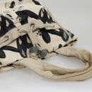 CHANEL Tote Bag Canvas White Black Silver CC Auth bs22011-6