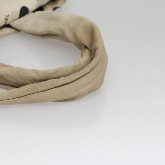 CHANEL Tote Bag Canvas White Black Silver CC Auth bs22011