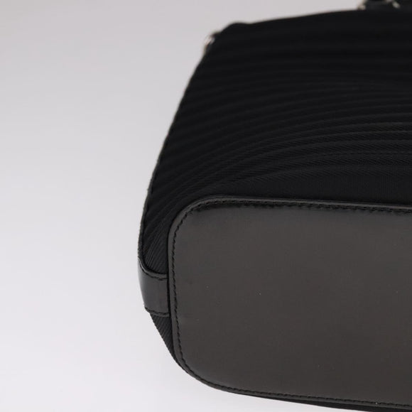 GUCCI Bamboo Hand Bag Nylon 2way Black Silver 000 1998 0588 Auth bs22015