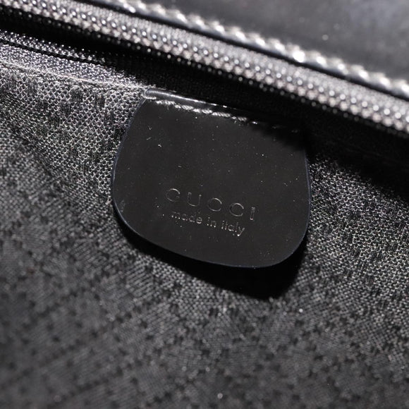 GUCCI Bamboo Hand Bag Nylon 2way Black Silver 000 1998 0588 Auth bs22015