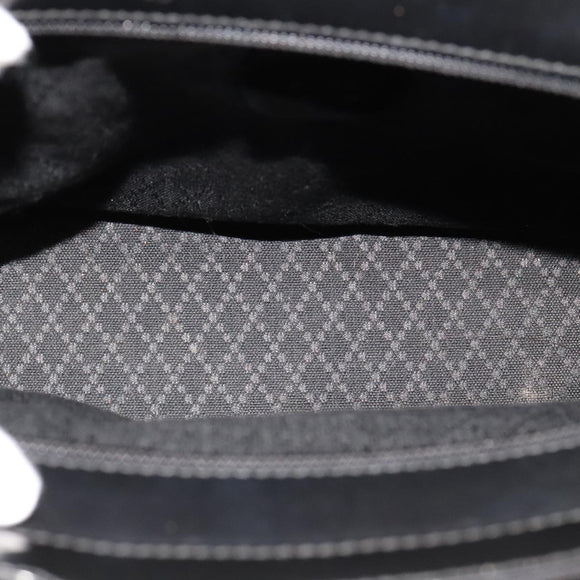 GUCCI Bamboo Hand Bag Nylon 2way Black Silver 000 1998 0588 Auth bs22015