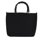 GUCCI Bamboo Hand Bag Nylon 2way Black Silver 000 1998 0588 Auth bs22015-2