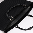 GUCCI Bamboo Hand Bag Nylon 2way Black Silver 000 1998 0588 Auth bs22015-6
