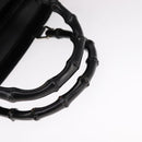 GUCCI Bamboo Hand Bag Nylon 2way Black Silver 000 1998 0588 Auth bs22015-7