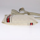 GUCCI GG Supreme Shoulder Bag PVC White Red gold 153244 Auth bs22024-5