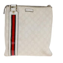 GUCCI GG Supreme Shoulder Bag PVC White Red gold 153244 Auth bs22024-13