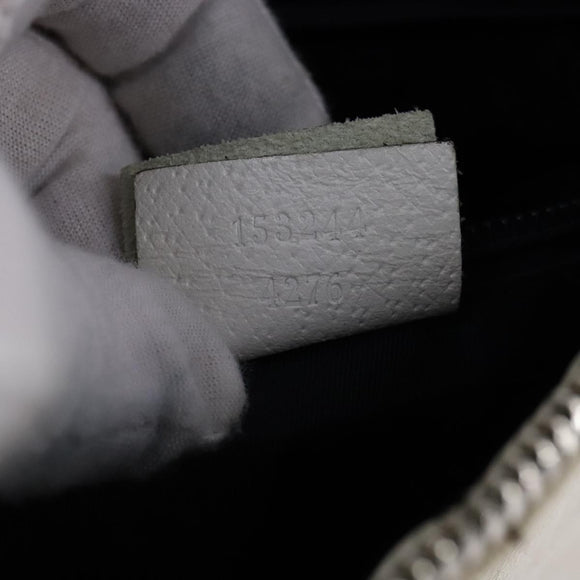 GUCCI GG Supreme Shoulder Bag PVC White Red gold 153244 Auth bs22024