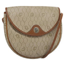Christian Dior Honeycomb Canvas Shoulder Bag PVC Beige Gold Auth bs22027-1