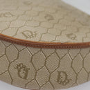 Christian Dior Honeycomb Canvas Shoulder Bag PVC Beige Gold Auth bs22027-14