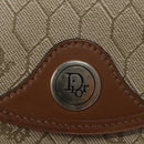 Christian Dior Honeycomb Canvas Shoulder Bag PVC Beige Gold Auth bs22027-17