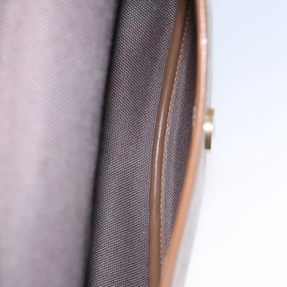 Christian Dior Honeycomb Canvas Shoulder Bag PVC Beige Gold Auth bs22027