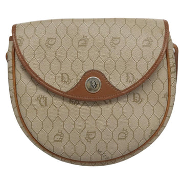 Christian Dior Honeycomb Canvas Shoulder Bag PVC Beige Gold Auth bs22027 - 0
