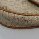 Christian Dior Honeycomb Canvas Shoulder Bag PVC Beige Gold Auth bs22027-4