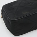 CHANEL Matelasse Chain Shoulder Bag Satin Black Gold CC Auth bs22051-15