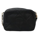 CHANEL Matelasse Chain Shoulder Bag Satin Black Gold CC Auth bs22051-13