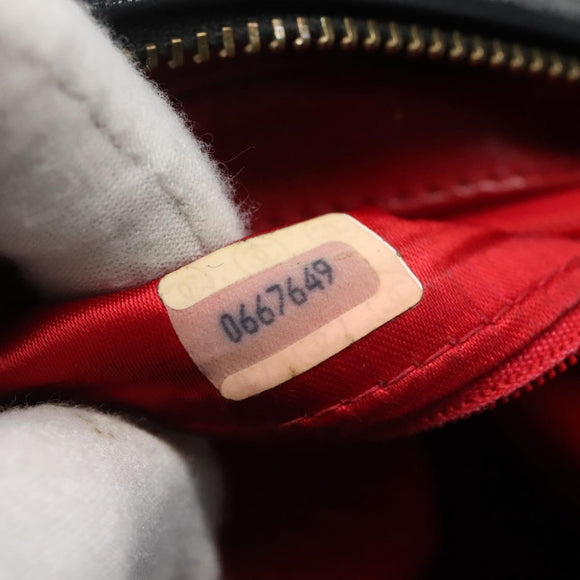 CHANEL Matelasse Chain Shoulder Bag Satin Black Gold CC Auth bs22051