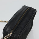 CHANEL Matelasse Chain Shoulder Bag Satin Black Gold CC Auth bs22051-6