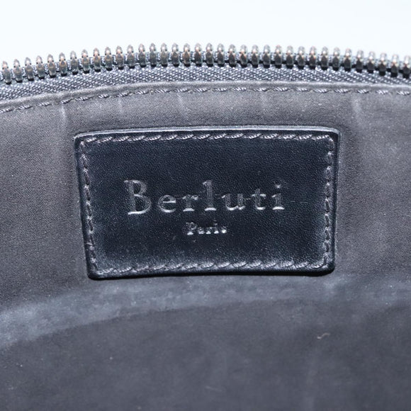 Berluti Clutch Bag Leather Black Auth bs22062