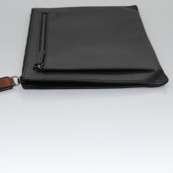 Berluti Clutch Bag Leather Black Auth bs22062