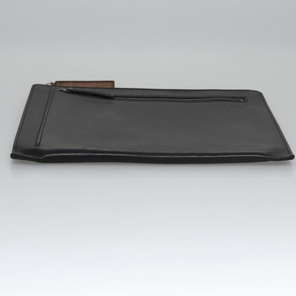 Berluti Clutch Bag Leather Black Auth bs22062