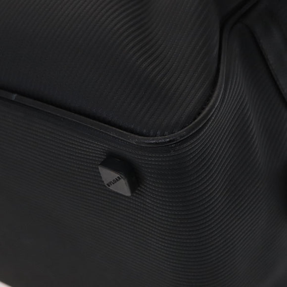 BVLGARI Boston Bag PVC Black Silver Auth bs22064