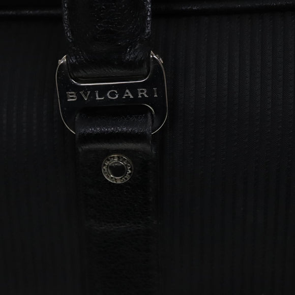 BVLGARI Boston Bag PVC Black Silver Auth bs22064