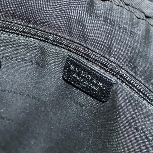 BVLGARI Boston Bag PVC Black Silver Auth bs22064