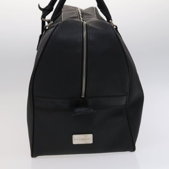 BVLGARI Boston Bag PVC Black Silver Auth bs22064
