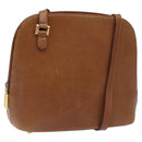 Salvatore Ferragamo Shoulder Bag Leather Brown Gold Auth bs22078-1