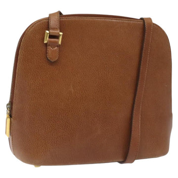 Salvatore Ferragamo Shoulder Bag Leather Brown Gold Auth bs22078