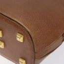 Salvatore Ferragamo Shoulder Bag Leather Brown Gold Auth bs22078-14