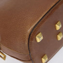 Salvatore Ferragamo Shoulder Bag Leather Brown Gold Auth bs22078-15