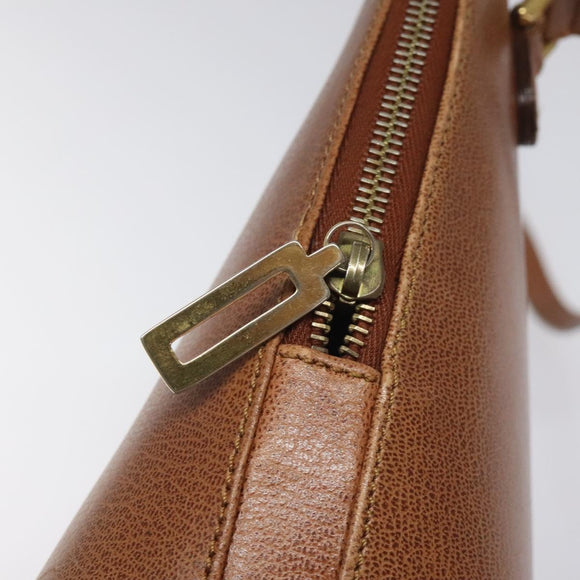 Salvatore Ferragamo Shoulder Bag Leather Brown Gold Auth bs22078