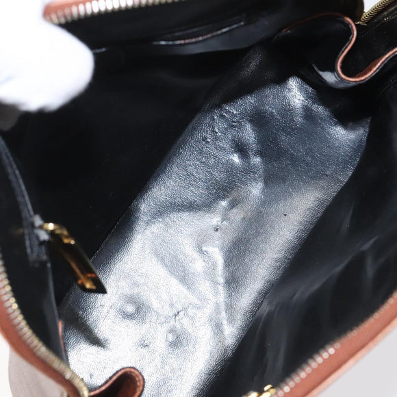 Salvatore Ferragamo Shoulder Bag Leather Brown Gold Auth bs22078