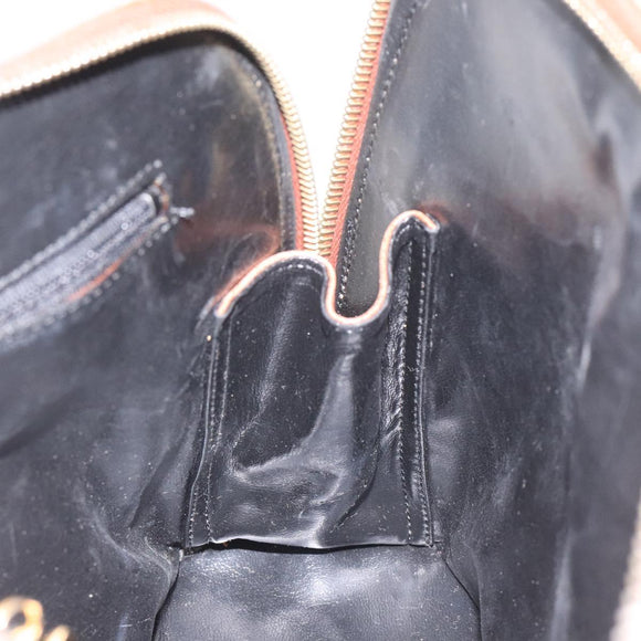 Salvatore Ferragamo Shoulder Bag Leather Brown Gold Auth bs22078