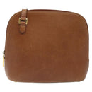 Salvatore Ferragamo Shoulder Bag Leather Brown Gold Auth bs22078-13