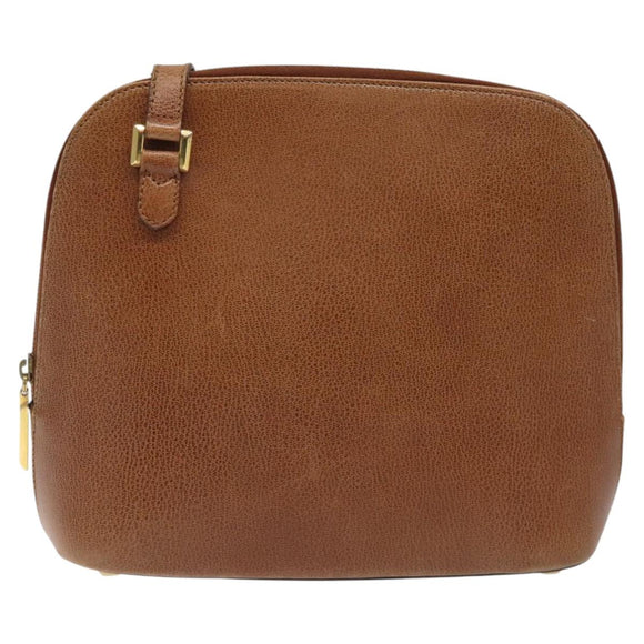 Salvatore Ferragamo Shoulder Bag Leather Brown Gold Auth bs22078