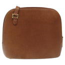 Salvatore Ferragamo Shoulder Bag Leather Brown Gold Auth bs22078-2