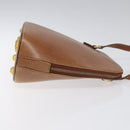 Salvatore Ferragamo Shoulder Bag Leather Brown Gold Auth bs22078-3