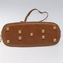 Salvatore Ferragamo Shoulder Bag Leather Brown Gold Auth bs22078-5